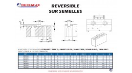 Reversible sur semelles pour mandrins Forkardt type f/Gamet delta/Gamet mx/Rohm duro/Smw kncs