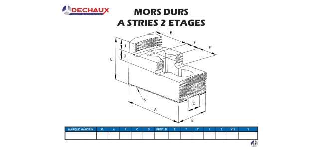 Mors durs à stries 2 étages